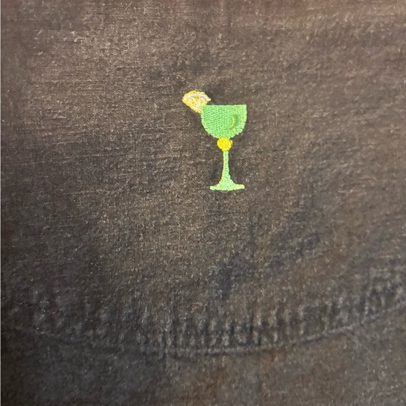 Vintage Stylish Black Button-Down Shirt with Pink and Green Accents - Picture 3 of 7